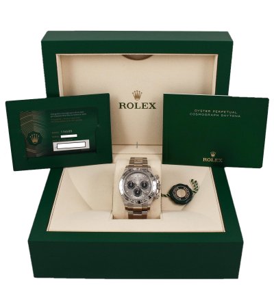 Rolex Daytona Cosmograph White Gold Silver Gray Dial Full Set 2021