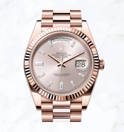 Rolex Day-date 40 Everose Gold Sundust Diamond Dial new Unworn