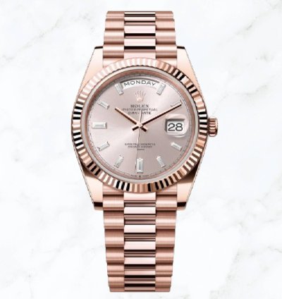 Rolex Day-date 40 Everose Gold Sundust Diamond Dial new Unworn