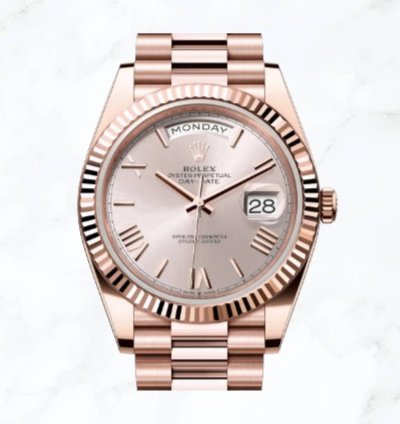 Rolex Day-date 40 Everose Gold Sundust Roman Dial 228235 new Unworn