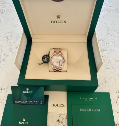 Rolex Day-date 40 Everose Sundust 2022 Ungetr Orig Papiere Sofort Verf Gbar
