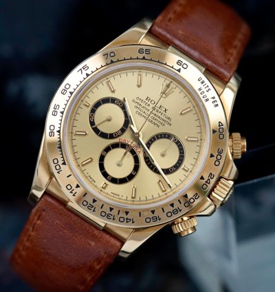 Rolex Daytona Cosmograph Zenith 18k Gold Leather Nosfullset 1999 Lc100 Ref 16518