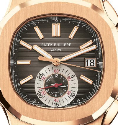 Patek Philippe Nautilus 5980r Flyback Chronograph Date Rose Gold Leather Strap 2022