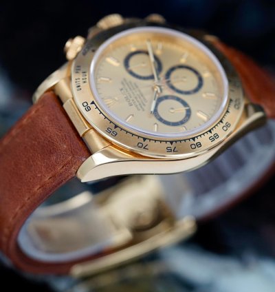 Rolex Daytona Cosmograph Zenith 18k Gold Leather Nosfullset 1999 Lc100 Ref 16518