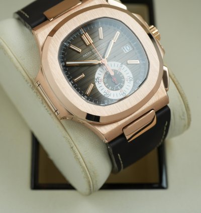 Patek Philippe Nautilus 5980r-001 Brown Chrono Rose Gold Complete Set
