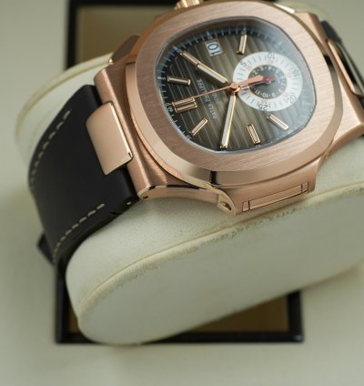 Patek Philippe Nautilus 5980r-001 Brown Chrono Rose Gold Complete Set