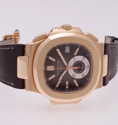 Patek Philippe Nautilus 5980r-001 Chronograph Date Rose Gold