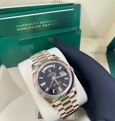 Rolex Day-date 40 Fluted Bezel - Eisenkiesel Diamond Dial - President Bracelet