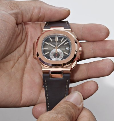 Patek Philippe Nautilus 5980r-001 Chronograph Date Rose Gold Brown Dial 2017