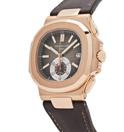 Patek Philippe Nautilus 5980r-001 Chronograph Date Rose Gold Brown Dial 2017
