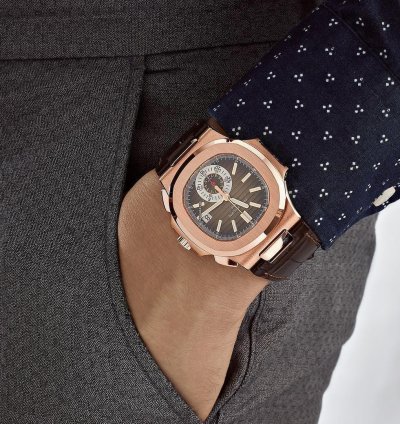 Patek Philippe Nautilus 5980r-001 Flyback Chronograph Date Rose Gold Black Brown Dial 2019