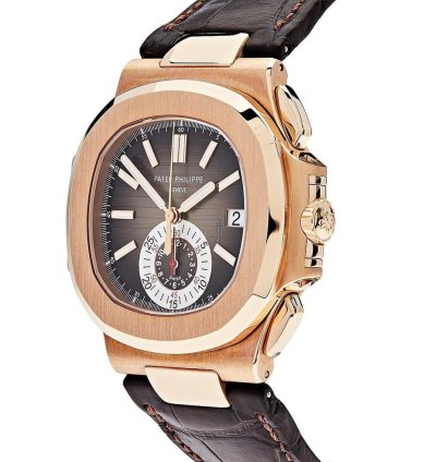 Patek Philippe Nautilus 5980r-001 Flyback Chronograph Date Rose Gold Black Brown Dial 2019