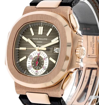 Patek Philippe Nautilus 5980r-001 Tiffany Stamp 18k Rose Gold Brown Index Dial 40 Mm