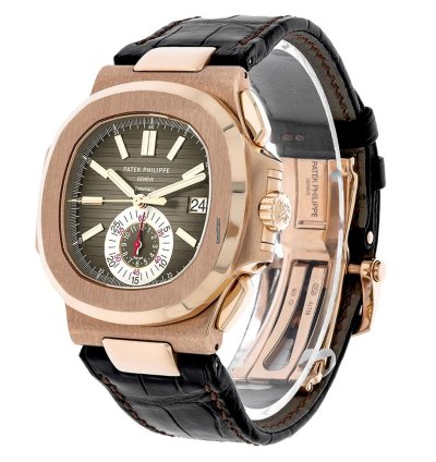 Patek Philippe Nautilus 5980r-001 Tiffany Stamp 18k Rose Gold Brown Index Dial 40 Mm