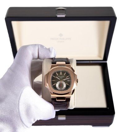 Patek Philippe Nautilus 5980r-001 Tiffany Stamp 18k Rose Gold Brown Index Dial 40 Mm