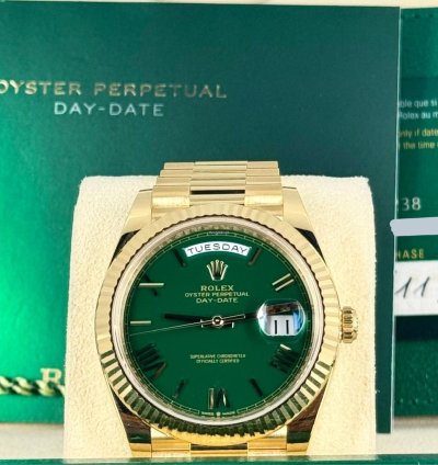 Rolex Day-date 40 Green Dial 11 2024 New
