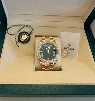 Rolex Day-date 40 Green Dial Full Set New Never Used April 2024