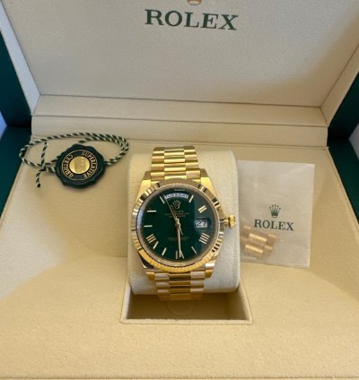 Rolex Day-date 40 Green Dial Full Set New Never Used April 2024
