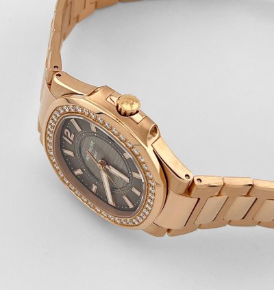 Patek Philippe Nautilus 7010 1r-010 Ladies Rose Gold Brown Dial Diamond Bezel 2014