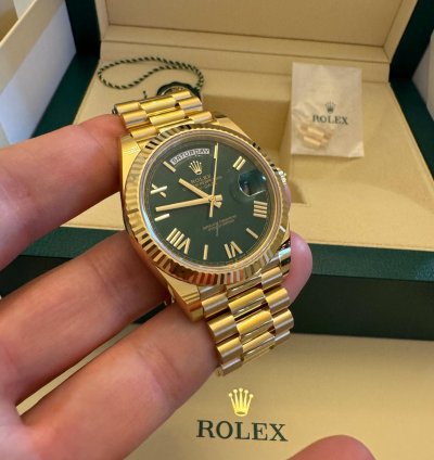 Rolex Day-date 40 Green Dial Full Set New Never Used April 2024