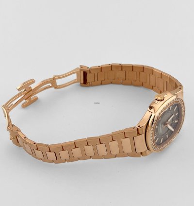 Patek Philippe Nautilus 7010 1r-010 Ladies Rose Gold Brown Dial Diamond Bezel 2014