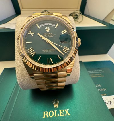 Rolex Day-date 40 Green Dial Full Set New Never Used April 2024