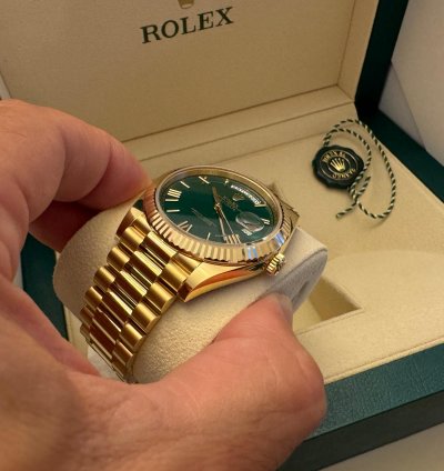 Rolex Day-date 40 Green Dial Full Set New Never Used April 2024