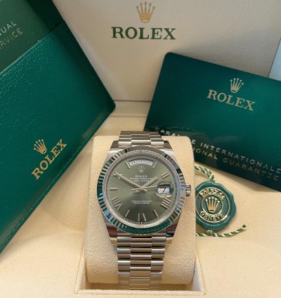 Rolex Day-date 40 Green Dial New Unworn Full Set 2021 White Gold
