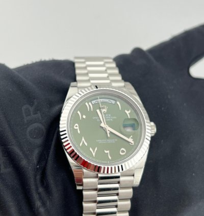 Rolex Day-date 40 Green Dial With Arabic Numerals Full Platinum