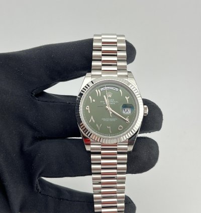 Rolex Day-date 40 Green Dial With Arabic Numerals Full Platinum