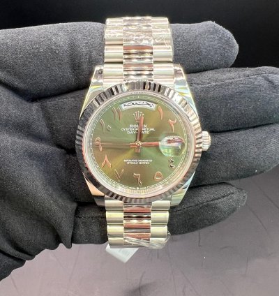 Rolex Day-date 40 Green Dial With Arabic Numerals Full Platinum