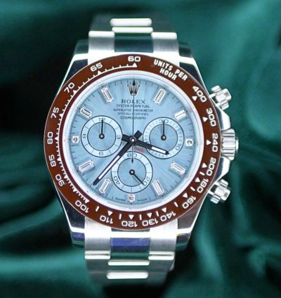 Rolex Daytona Full Set Mint Baguette Daytona Platona Ice Blue Diamond 116506