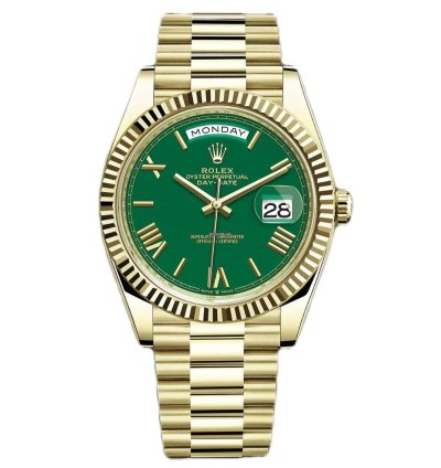Rolex Day-date 40 Green Roman Dial 18k Yellow Gold President 228238