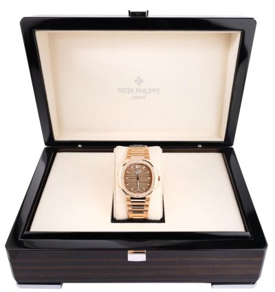 Patek Philippe Nautilus 7118 1200r-010 18k Rose Gold Golden Brown Opaline Dial 35 Mm