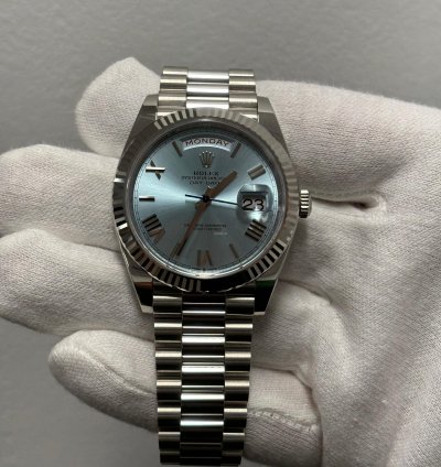 Rolex Day-date 40 Ice Blue - Roman - Presidential - Unworn 2024 - Box And Papers