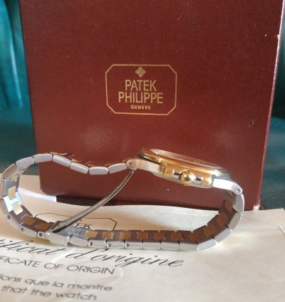Patek Philippe Nautilus Acciaio Oro Raro Quadrante Oro Con Indici Brillanti