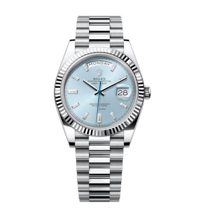 Rolex Day-date 40 Ice Blue Dial Baguette Dial 228236 Unworn Full Set