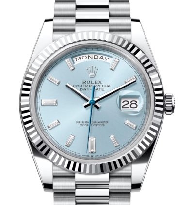 Rolex Day-date 40 Ice Blue Dial Baguette Dial 228236 Unworn Full Set