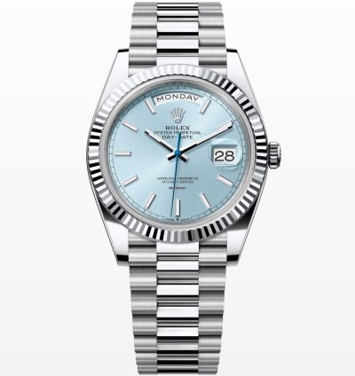 Rolex Day-date 40 Ice Blue Index Dial Unworn