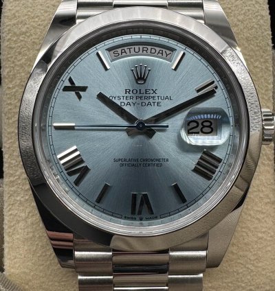 Rolex Day-date 40 Ice Blue Roman Dial