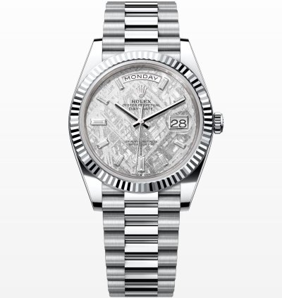 Rolex Day-date 40 Meteorite Diamond Baguette Dial Unworn