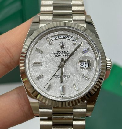 Rolex Day-date 40 Meteorite Diamond Dial White Gold President