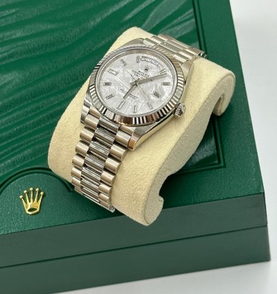 Rolex Day-date 40 Meteorite Diamond Dial White Gold President