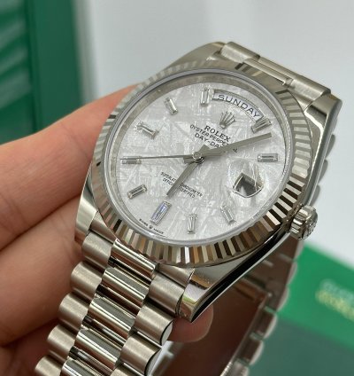 Rolex Day-date 40 Meteorite Diamond Dial White Gold President