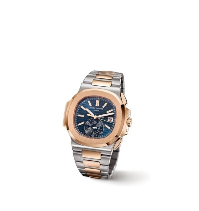 Patek Philippe Nautilus Blue Dial With 2 Tones Rose Gold And Stainless Steel