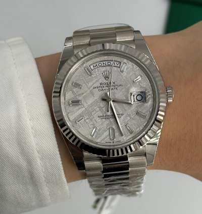 Rolex Day-date 40 Meteorite Diamond Dial White Gold President
