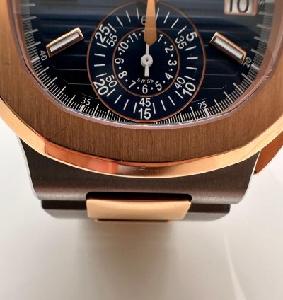 Patek Philippe Nautilus Blue Dial With 2 Tones Rose Gold And Stainless Steel