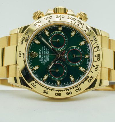 Rolex Daytona Green Dial 116508 Oyster Perpetual Cosmograph Yellow Gold 18k 40mm 2020 Nos
