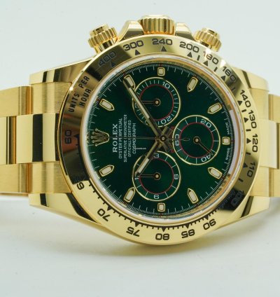 Rolex Daytona Green Dial 116508 Oyster Perpetual Cosmograph Yellow Gold 18k 40mm 2020 Nos