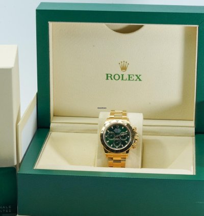 Rolex Daytona Green Dial 116508 Oyster Perpetual Cosmograph Yellow Gold 18k 40mm 2020 Nos